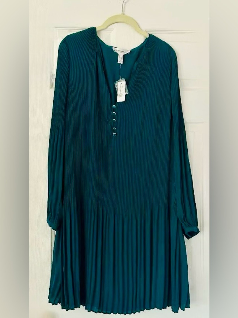 ADDITION ELLE Long Sleeve Pleated Mini Dress